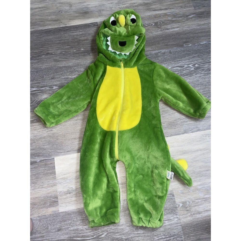 Halloween Play Costume Lil Dragon Green Dinosaur T-rex 73/48 Romper Jumpsuit
